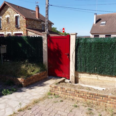 portillon extérieur aluminium rouge