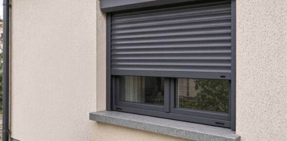 Volet roulant électrique neuf entrouvert